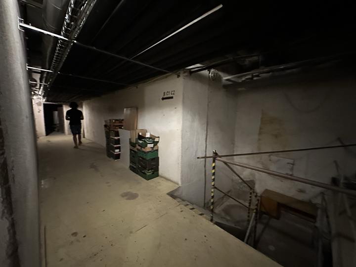 Underground services running along a concrete ceiling