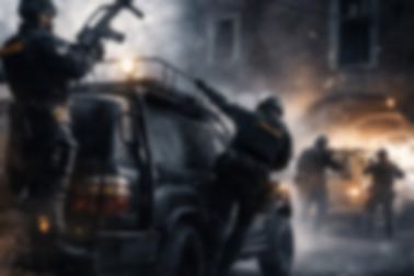 Unit deploying from a vehicle at night